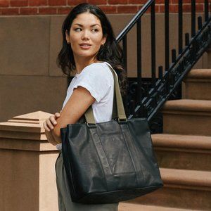 FEED Large Leather Work Bag Tote